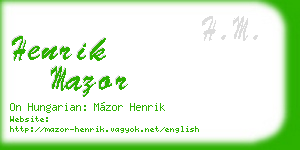 henrik mazor business card